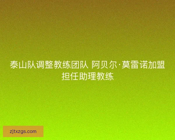 泰山队调整教练团队 阿贝尔·莫雷诺加盟担任助理教练